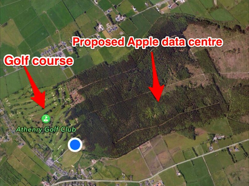 Apple построить дата-центр в Ирландии столкнулся с гольф-клубом