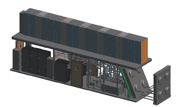 Визуализация комплекса «Техносерв» «ИТ Экипаж»: ИТ-модуль размещен на крыше инженерного блока